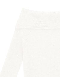 Off Shoulder Folded Collar Long Sleeve Knit Top
