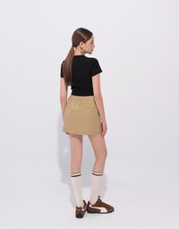 Basic Crew Neck Knit Fitted Crop Top