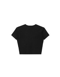 Basic Crew Neck Knit Fitted Crop Top