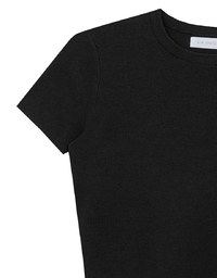 Basic Crew Neck Knit Fitted Crop Top