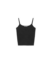 Star Eyelet Details Ribbed Knit Camisole Top