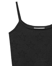 Star Eyelet Details Ribbed Knit Camisole Top