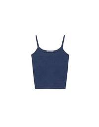 Star Eyelet Details Ribbed Knit Camisole Top