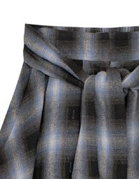 Patchwork Plaid Tie Up A Line Mini Skirt