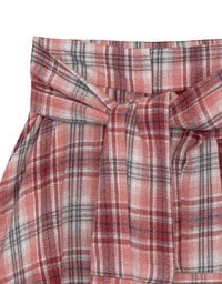 Patchwork Plaid Tie Up A Line Mini Skirt