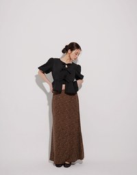 Puff Sleeve Bow Tie Peplum Hem Crop Top