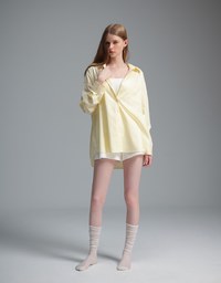 【Stain Resistant】Oversized Pocket Detail Button Down Shirt Blouse