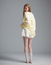 【Stain Resistant】Oversized Pocket Detail Button Down Shirt Blouse