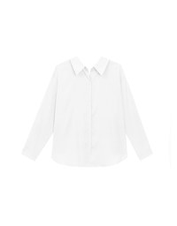 Lace Up Back Collar Long Sleeve Shirt Blouse