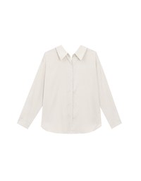 Lace Up Back Collar Long Sleeve Shirt Blouse