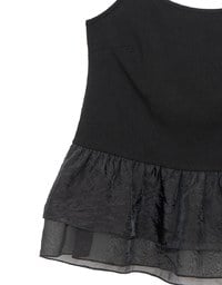 Layered Sheer Ruffle Hem Spaghetti Strap Cami Top