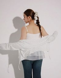 Layered Sheer Ruffle Hem Spaghetti Strap Cami Top