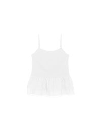 Layered Sheer Ruffle Hem Spaghetti Strap Cami Top