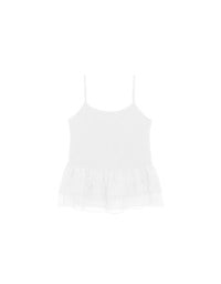 Layered Sheer Ruffle Hem Spaghetti Strap Cami Top