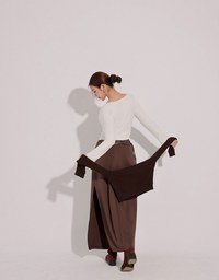 Classic Square Neck Stretch Long Sleeve Crop Top