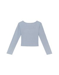 Classic Square Neck Stretch Long Sleeve Crop Top