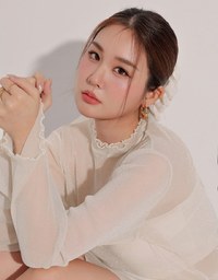 Glitter Sheer Mesh Long Sleeve Top with Lettuce Hem Details