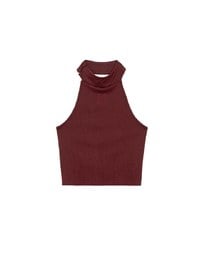 2 Way High Neck Sleeveless Crop Bra Top with AIR SPACE Logo Embroidery