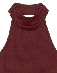 2 Way High Neck Sleeveless Crop Bra Top with AIR SPACE Logo Embroidery