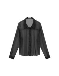 Lightweight Sheer Chiffon Collared Button Up Shirt Blouse