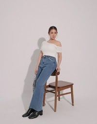 Basic One Shoulder Fitted Ribbed Crop Bra Top