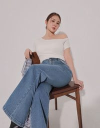 Basic One Shoulder Fitted Ribbed Crop Bra Top