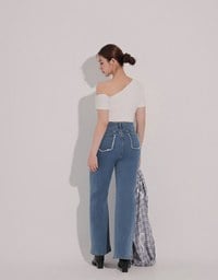 Basic One Shoulder Fitted Ribbed Crop Bra Top