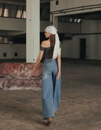 Basic One Shoulder Fitted Ribbed Crop Bra Top