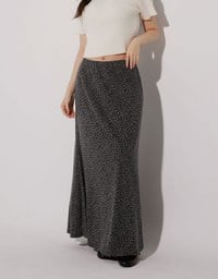 細緻豹紋魚尾長裙