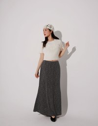 細緻豹紋魚尾長裙