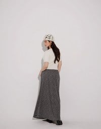 細緻豹紋魚尾長裙