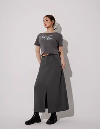 High Waisted Wash Jeans Denim A Line Mini Skirt