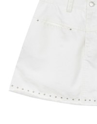 【Stain Resistant】Metal Studded A Line Jeans Denim Skirt