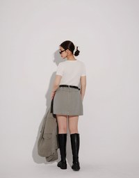 High Waisted Wash Jeans Denim A Line Mini Skirt