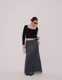 Vintage Inspired Plaid A Line Maxi Skirt