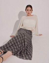 Vintage Inspired Plaid A Line Maxi Skirt