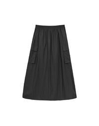 High Waist Cargo Pocket Maxi Skirt with Drawstring Hem