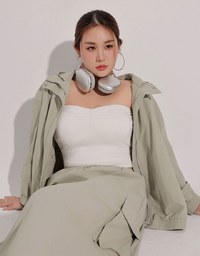 High Waist Cargo Pocket Maxi Skirt with Drawstring Hem