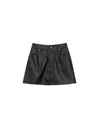 High Waist Faux Suede A Line Mini Skirt with Pockets