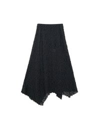 Lace Asymmetrical Hem High Waist Maxi Skirt