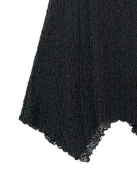 Lace Asymmetrical Hem High Waist Maxi Skirt