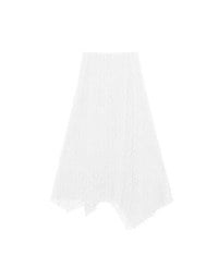 Lace Asymmetrical Hem High Waist Maxi Skirt