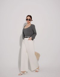 【Stain Resistant】Relaxed Fit High Waist Wide Leg Jeans Denim Pants