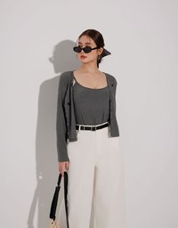 【Stain Resistant】Relaxed Fit High Waist Wide Leg Jeans Denim Pants
