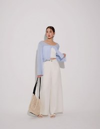 【Stain Resistant】Relaxed Fit High Waist Wide Leg Jeans Denim Pants