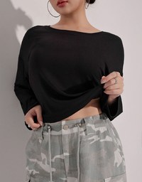 Drawstring Waist Wide Leg Cargo Pants (Camo Print/Leopard Print)
