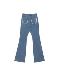 Classic High Waist Frayed Edge Flared Jeans Denim Pants