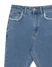 Classic High Waist Frayed Edge Flared Jeans Denim Pants