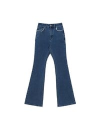 Classic High Waist Frayed Edge Flared Jeans Denim Pants