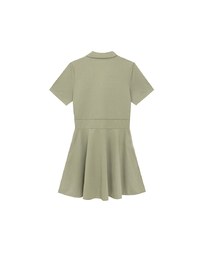 Polo Collar Flared Hem Mini Dress